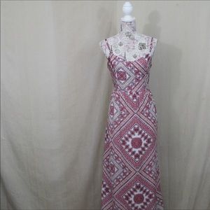 Skies Are Blue White & Pink Maxi Dress